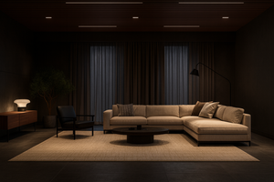 How Beige Rugs Bring Balance to Dark Interior Architecture