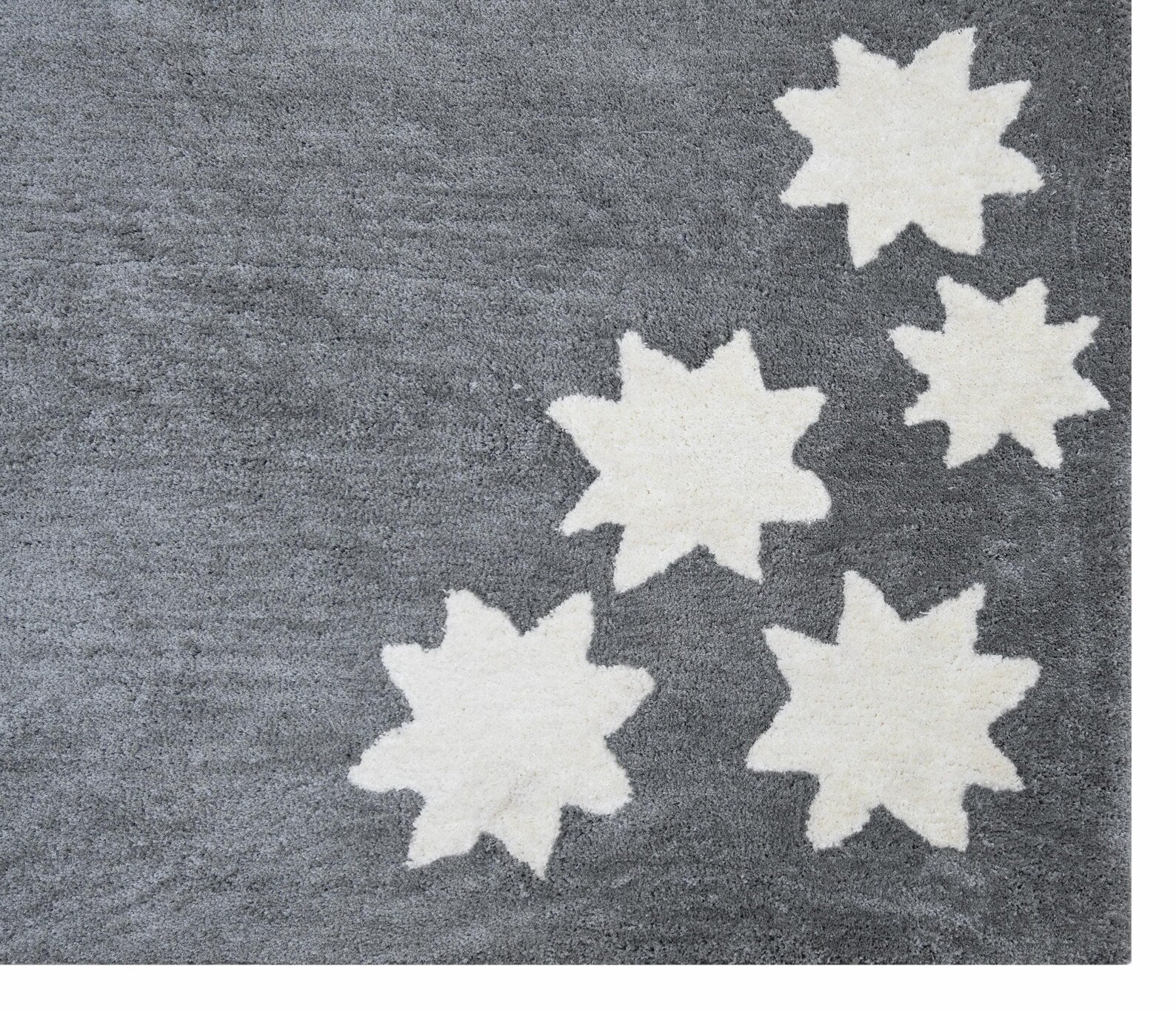 Starry Night Rug texture closeup corner showing soft hand tufted surface and fine detailing