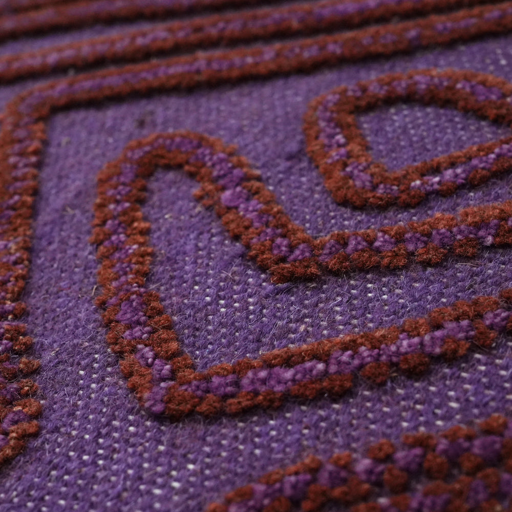 Crimson Maze Textured Wool Rug