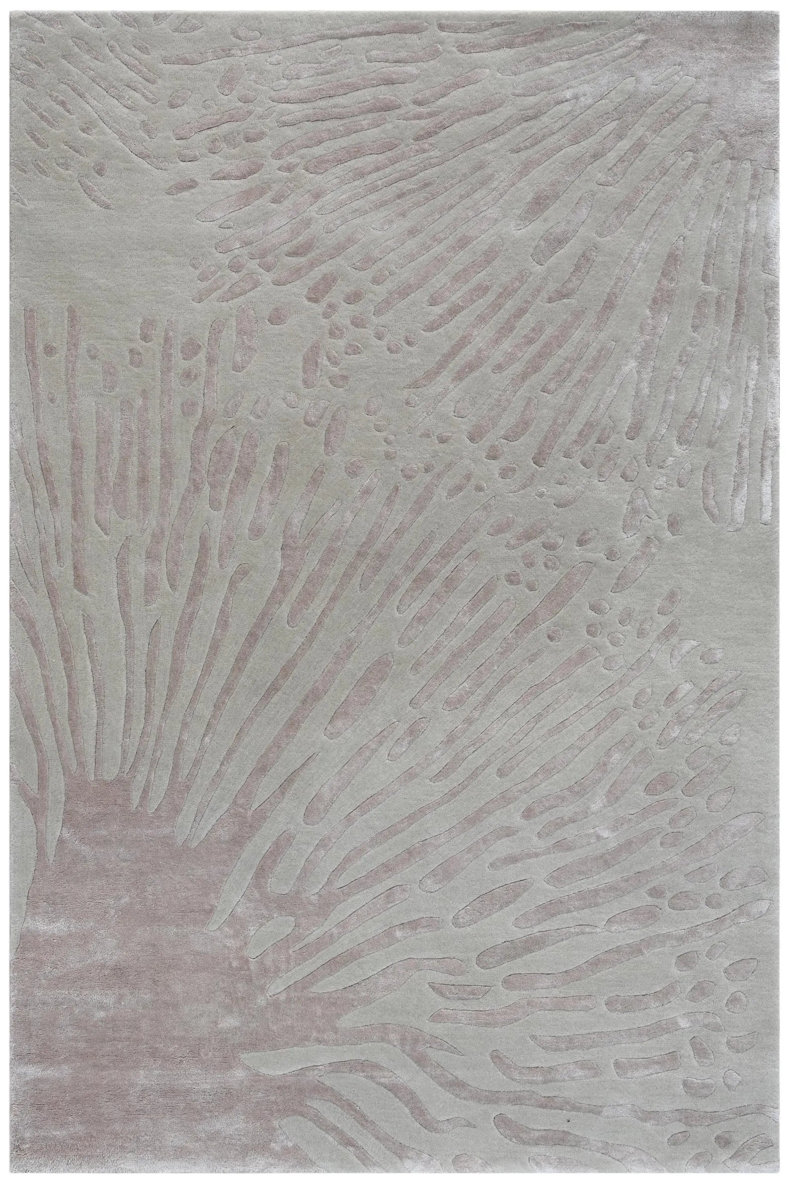 Minimal Dune Rug in soft beige with abstract carving.