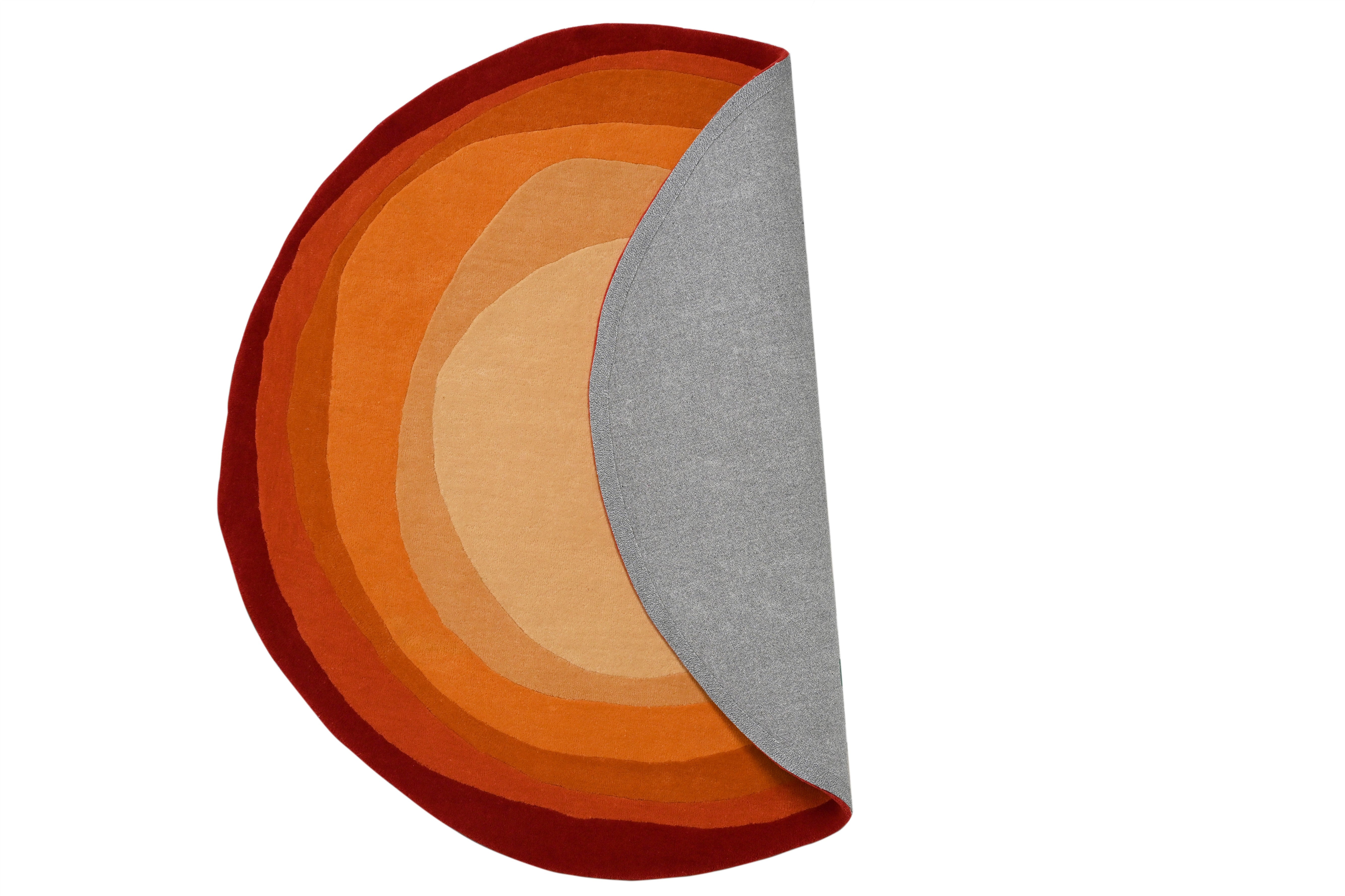 Fold & Side perspective of the Eternal Colors Rug highlighting its circular gradient.