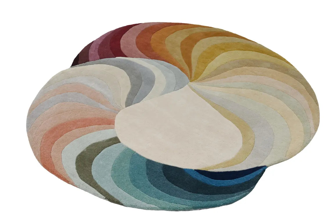 Eternal Trellis Rug in multi-color overlapping trellis design.