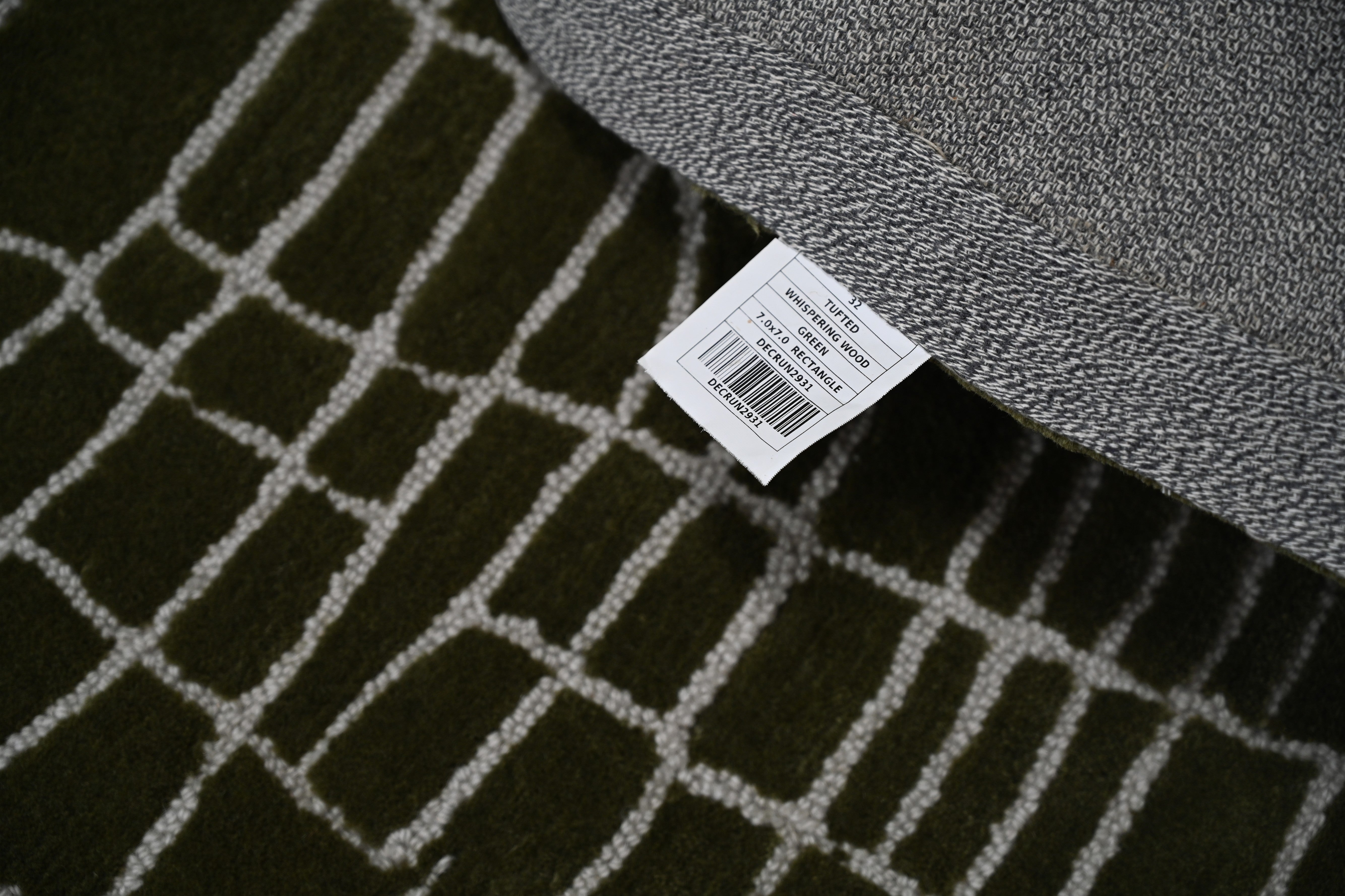 Close-up of backing for durability.