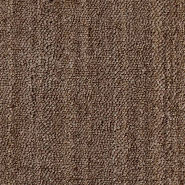 Close-up of the handloom Mocha Stripe Textured Wool Doormat showing its dense wool texture and brown tonal weave.