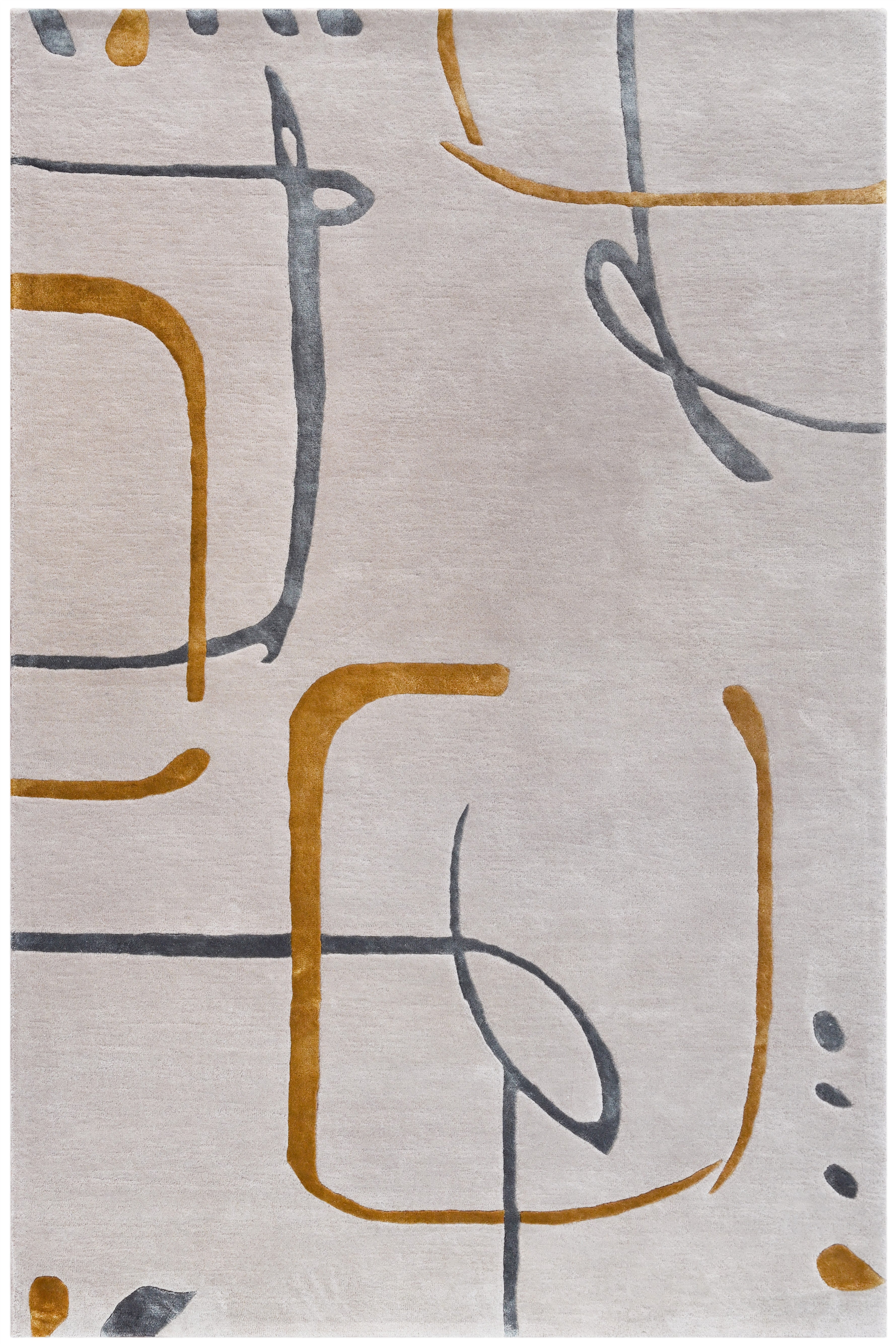 Full layout of Muted Motion Rug featuring abstract linear patterns in muted tones.