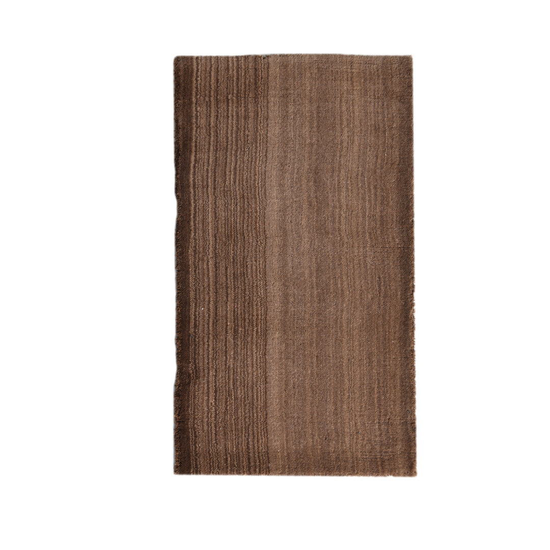 Mocha Stripe Textured Wool Doormat