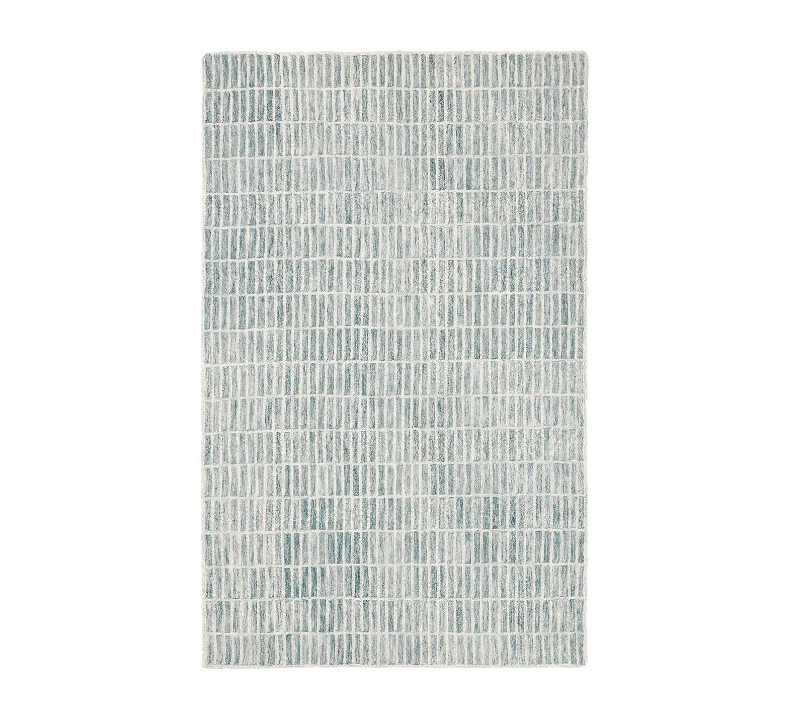 Full view of Ocean Breeze Rug in soft blue and white tones