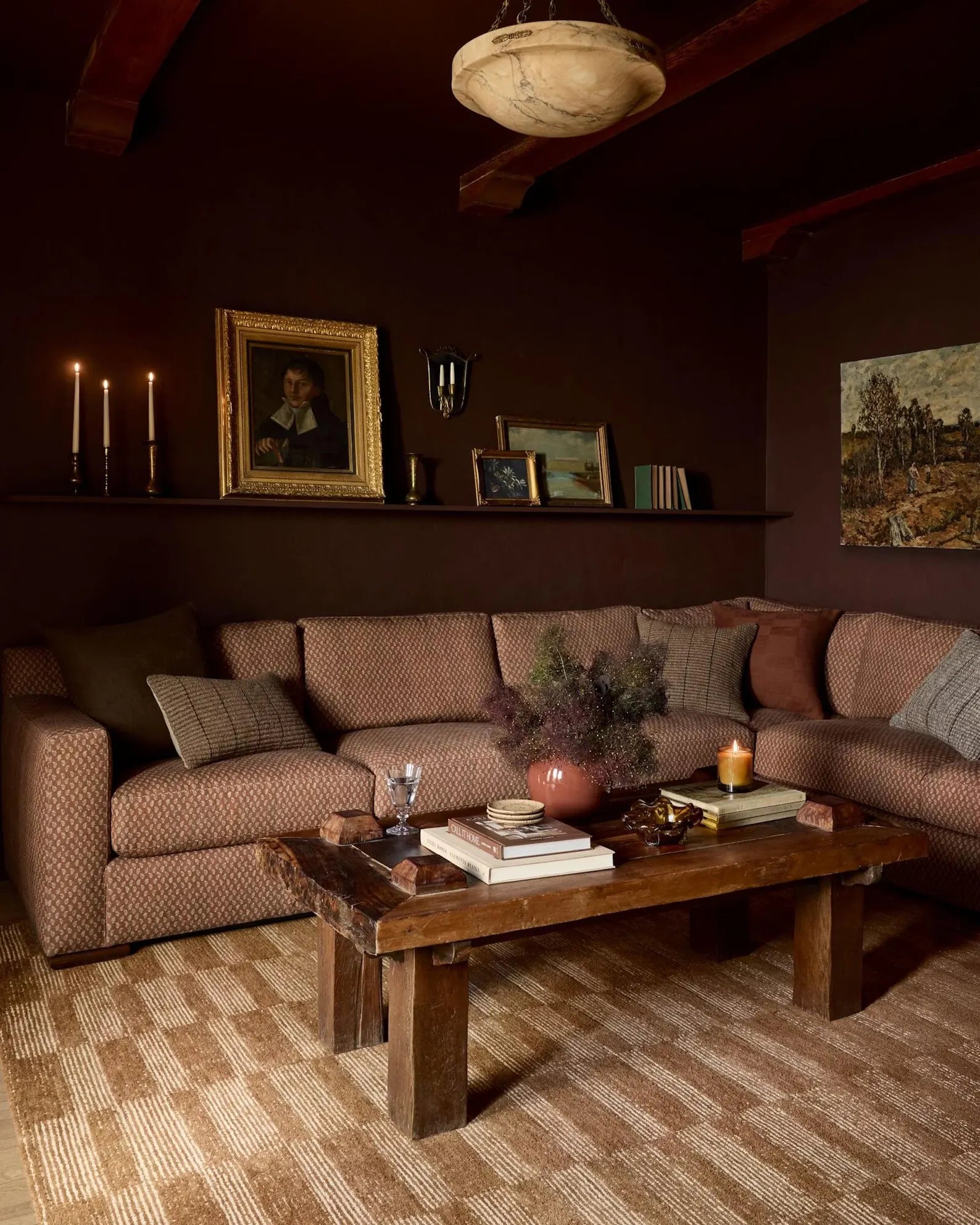 Rug styled in a warm-toned interior with natural lighting.