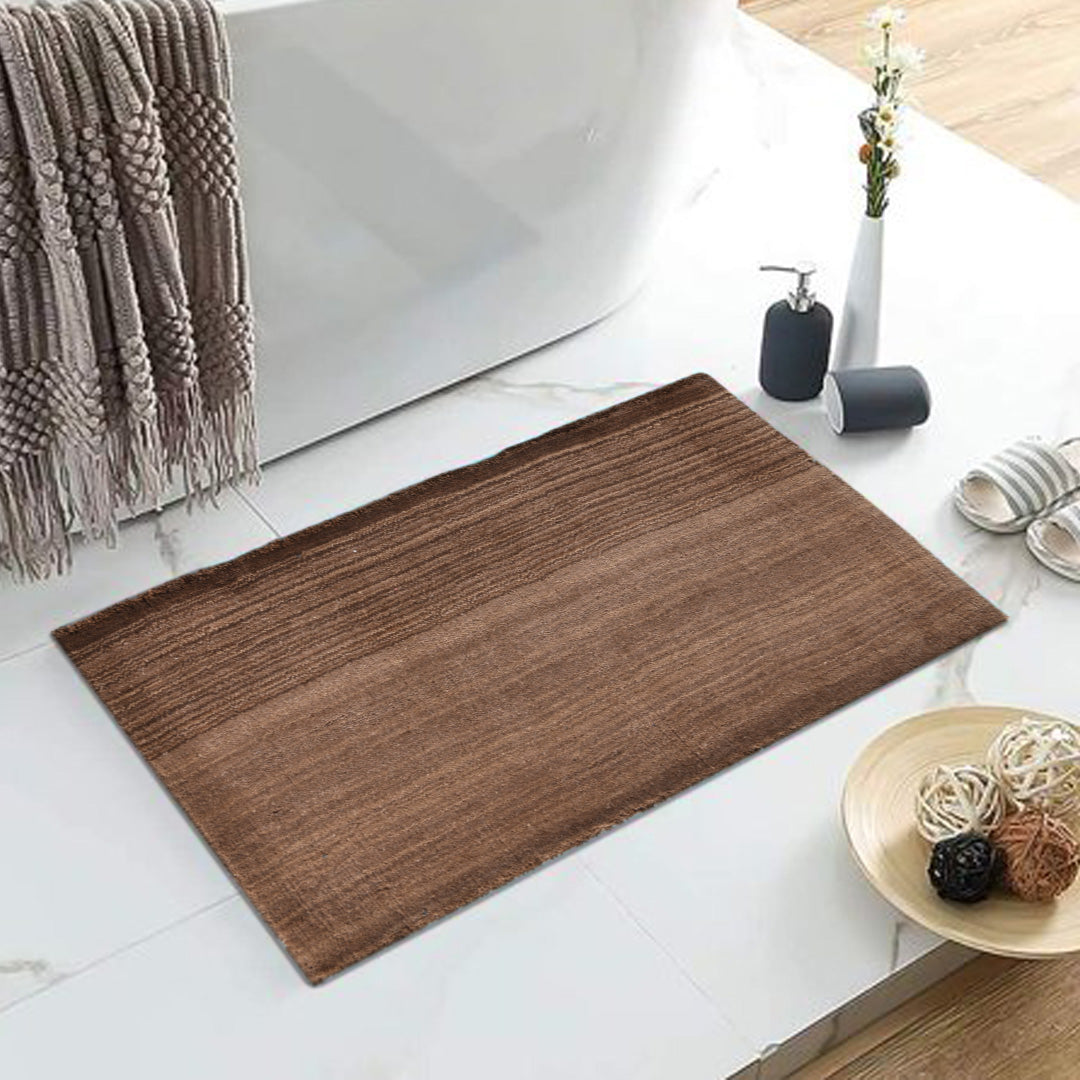 Mocha Stripe Textured Wool Doormat