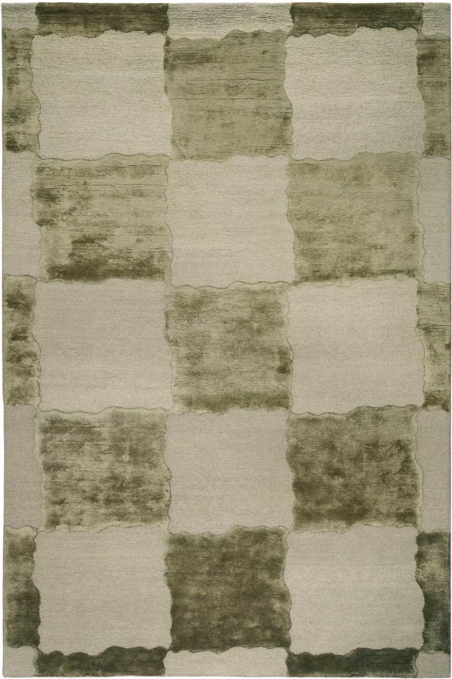 Full image of Olive Grid Rug Texture View