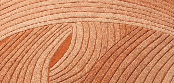 close orange desert wool rug 