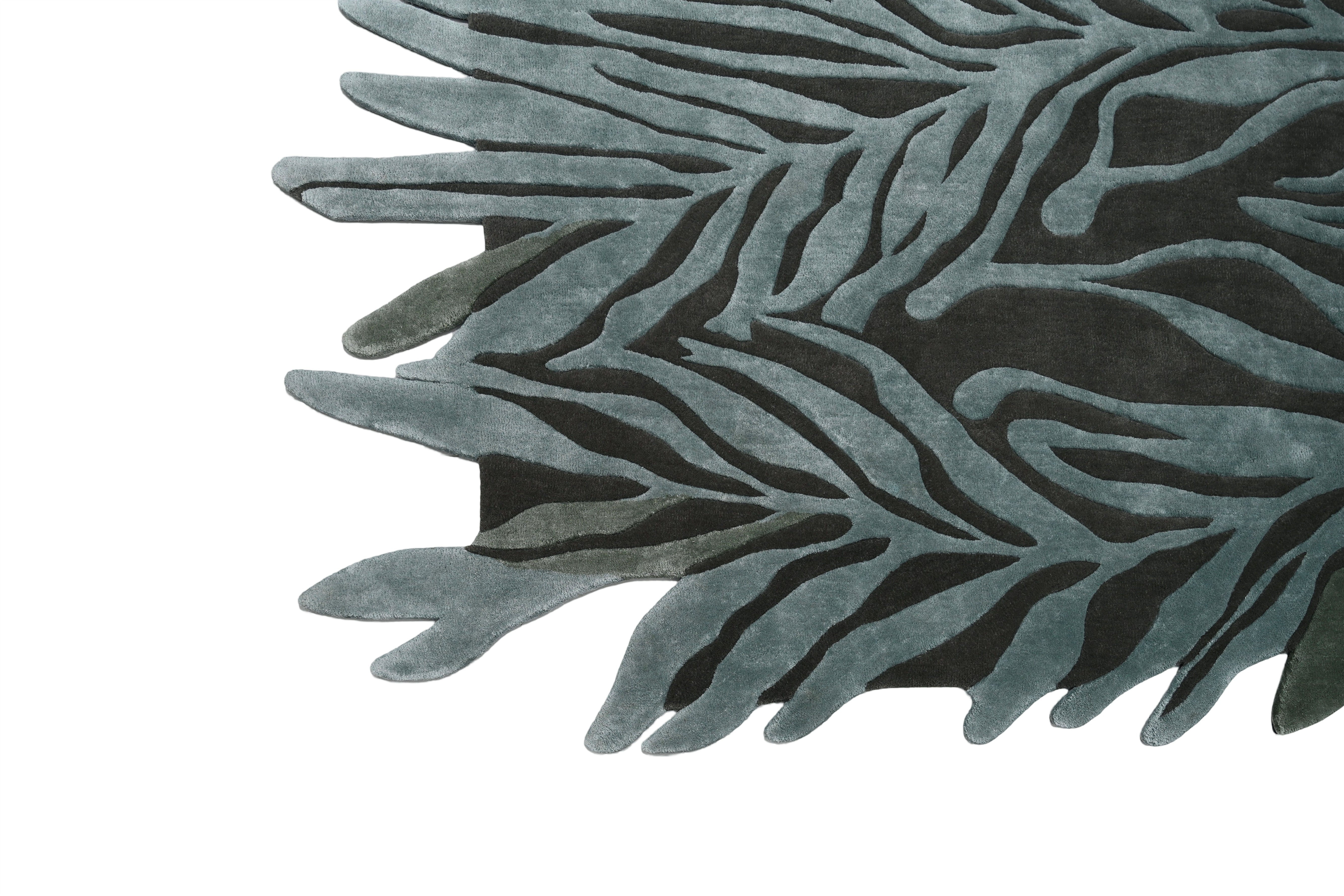 Corner image of falling leaves rug 