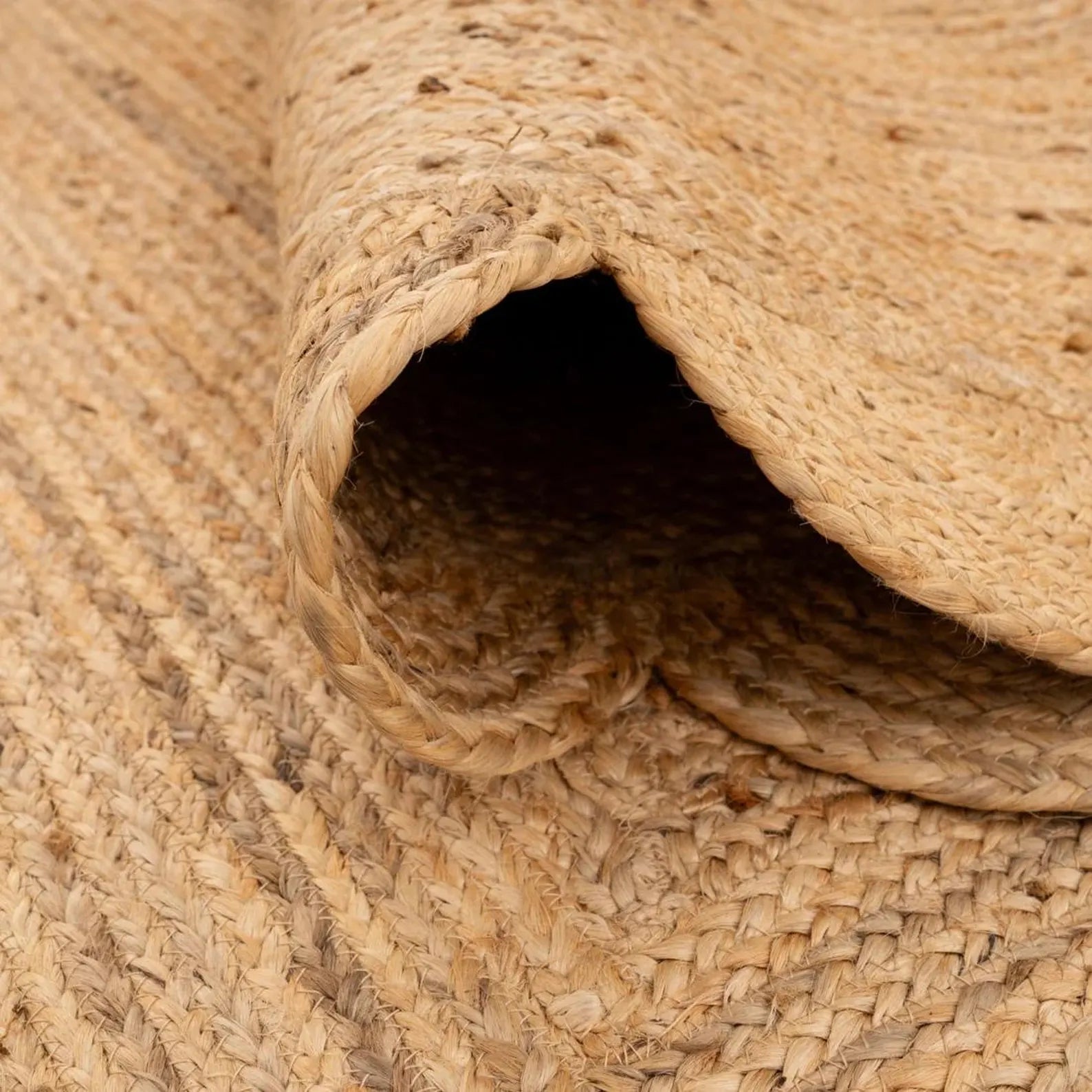 Golden Harvest Rug folded view showing flexibility and durable handwoven structure