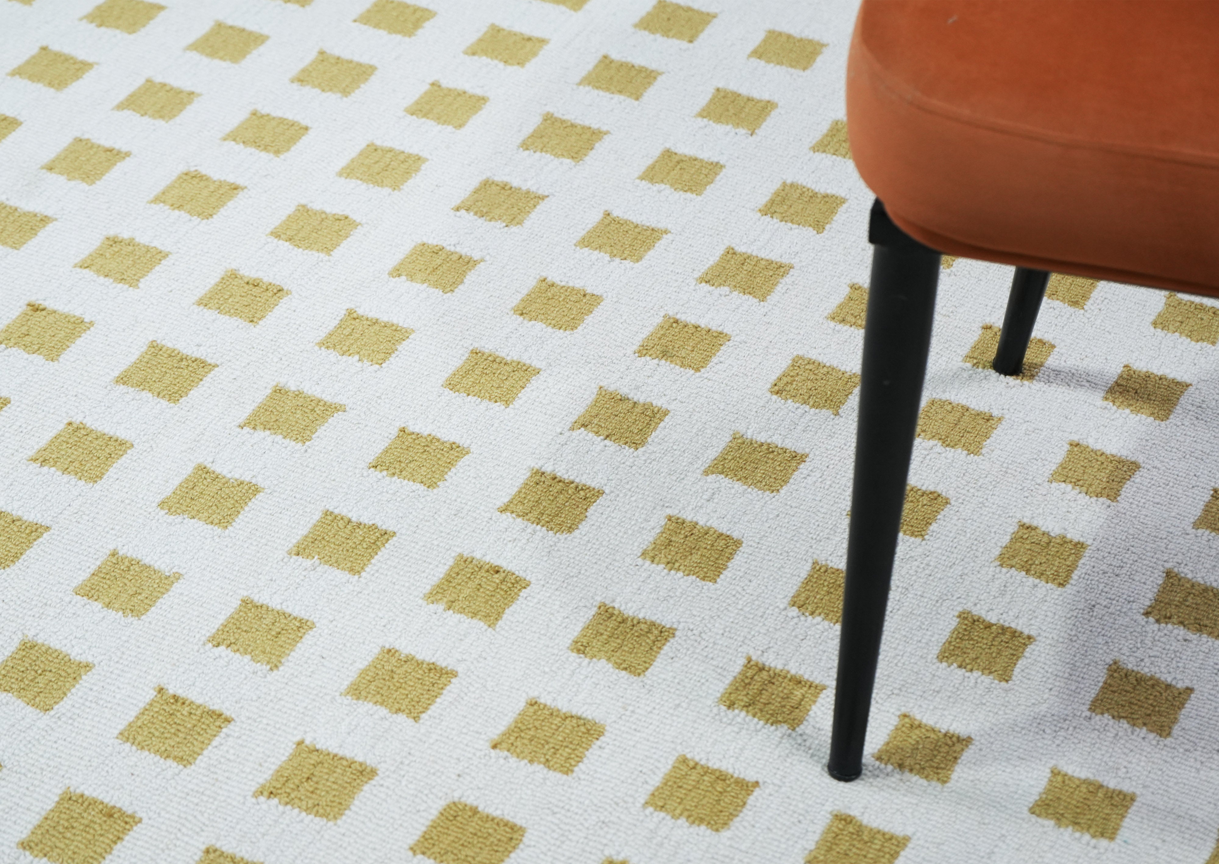Orvex Grid Rug angled view highlighting grid layout and design