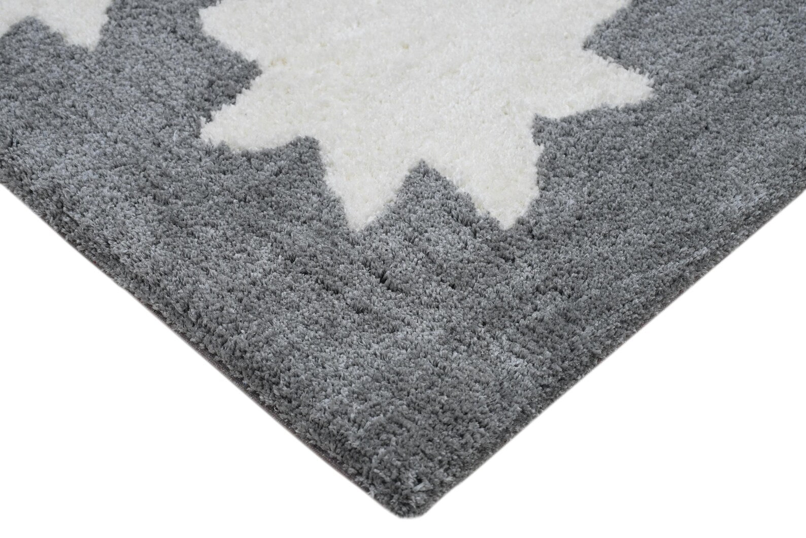 Starry Night Rug corner view highlighting clean edges and plush star detailing