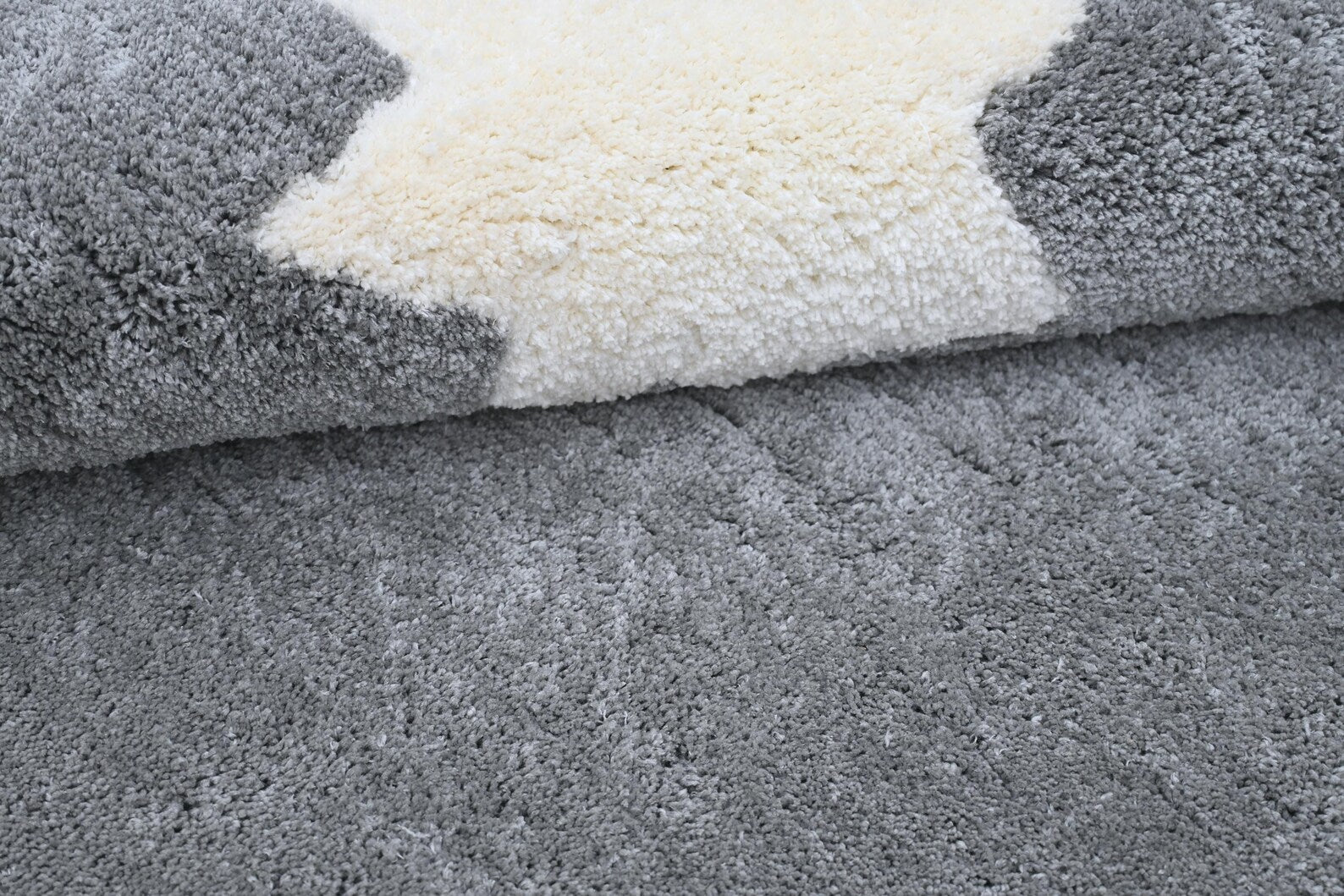 Starry Night Rug texture closeup showing soft hand tufted surface and fine detailing